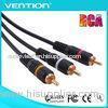 Male to Male 3RCA Audio Video Cables for AV with Plastic Head White / Red / Yellow 6Ft