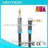 Right Angle Connector 3.5mm Stereo Audio Cable 3 Pole Black Coiled Cables for Cell Phone