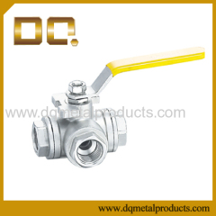 Stainless SteelThreaded End Three-Way Ball Valve