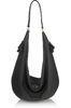 Gionar Handmade Black Hobo Leather Handbags With Decorative Tassels