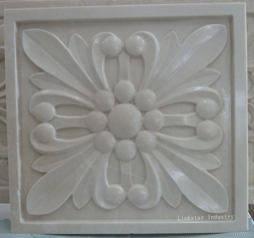 3D natural beige stone wall art claddings tiles