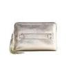 Durable Women Genuine Leather Wristlet Bag Cowhide , Ivory Evening Bag