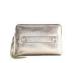 Durable Women Genuine Leather Wristlet Bag Cowhide , Ivory Evening Bag