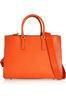 Weekend Girls Orange Tote Leather Bags With Long Shoulder Strap