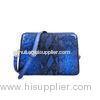 Handmade Fashion Blue Embossed Snakeskin Leather Crossbody Bag With Shoulder Straps