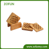 5pcs square bamboo Trivet with holder