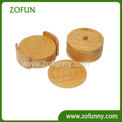 Round bamboo coaster with holder