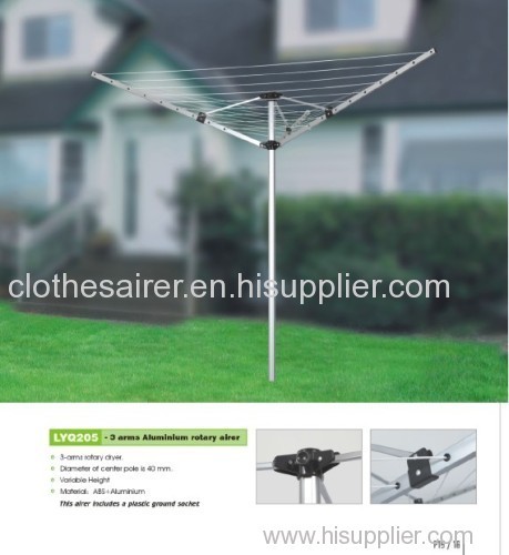 30 Meter Drying Space 3-arm Outdoor Light-weight Aluminum Rotary Clothes Airer