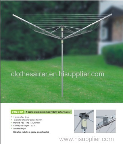 60 Meter Drying Space Umbrella Aluminum Clothes Airer with Ground Spike