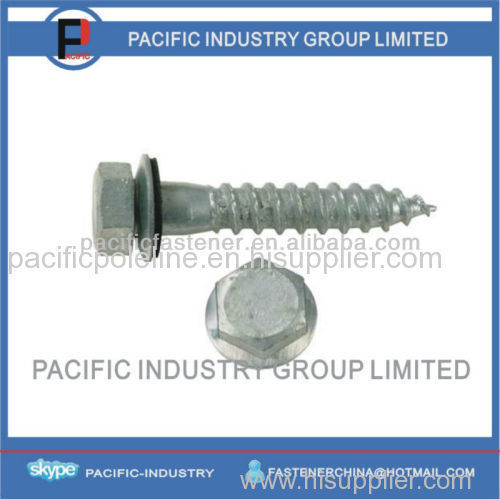 Hex Lag Screw with EPDM Bonded Washer Hot Dipped Galvanized