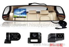 2.7inch HD Dual lens Car Vehicle Rearview Mirror Monitor-Black