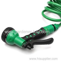 50FT Water Spring Hose With Plastic Spray Gun