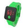 Green Silicone Digital Watch 3 ATM Waterproof LED Screen Wristwatch