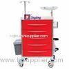 red ABS modular surface Multi-function Medical Trolley with aluminum-modular drawer