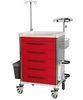 CE-Emergency / crash hospital medical trolley / cart with Aluminum alloy modular drawer