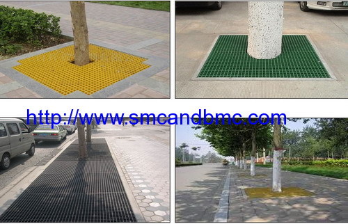 FRP composite road way tree protection grating