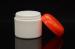 Round 50ml plastic bottle Small Cosmetic Jars with orange cap For Lotions