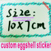 printing hello my name is blank egg shell sticker