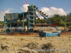 bucket chain type diamond and gold dredging vessel