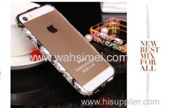 newest hot selling metal frame with diamond phone case cover for iPhone 6 plus