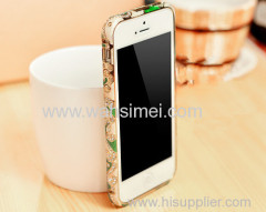 newest hot selling metal frame with diamond phone case cover for iPhone 6 plus
