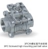 3PC mounting pad ball valve