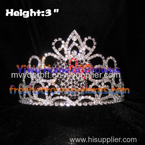 Mickey Head Pageant Crowns With Pink Bow