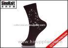 Black Graceful Customized Jacquard Ladies Fashion Socks , Women Casual Socks