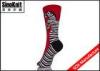 Red Zebra Jacquard Stripe Ladies Fashion Socks , Cotton Womens Dress Socks Wholesale