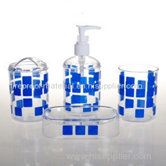 pringting bathroom accessory set PS plastic bathroom