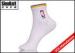 White Cotton Simple Custom Athletic Socks With Fancy Ribtop , Durable Man Sport Sock