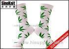 White And Green Plantlife Huf Socks Weed Leaf Customized Color and Size