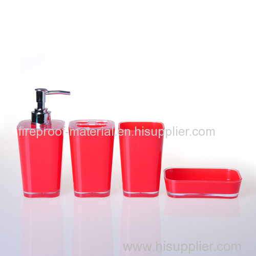 bathroom accessory set PS plastic double thickness square style