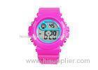 Eco - friendly Pink Silicon Digital Watch For Children / Kids With Custom Logo