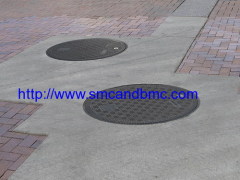 High intensity and light weight FRP round manhole cover anti-theft