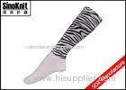 Black And White Zebra Sexy Knee High Socks / Cotton Wholesale High Knee Socks