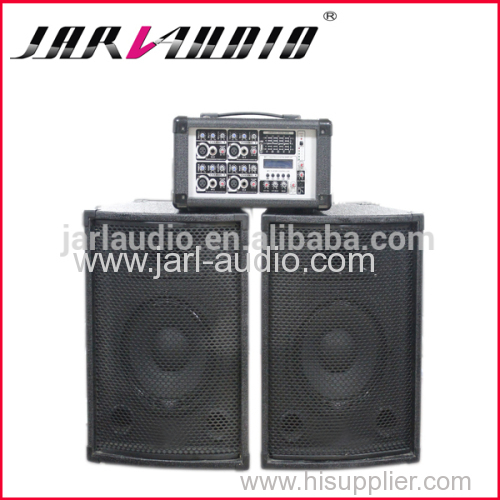 Combo wooden speakers with cabinet mixer and passive speakers system