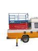 2.2Kw Manganese Steel Truck Mounted Scissor Lift with Four Wheel , 11 m