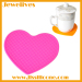 hot sale silicone heart shape cup mat