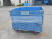 Folding zinc-coated wire mesh cages with forklift access