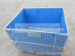 Wire mesh storage cages with plastic panels