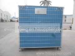 Wire mesh storage cages with plastic panels