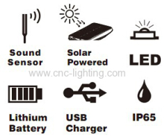 5W All-In-One solar led garden light with sound sensor