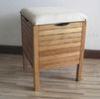 Walnut Solid Wood Bathroom Furniture Upholstered Storage Footstool