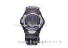 Customized Violet Fabric Strap Gents Wrist Watches , Stainless Steel Electronic Wristwatch