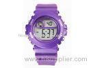 Lithium Battery Violet Silicone Digital Watch For Teenage , Analog Digital Watch