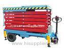 Folding Guardrails Mobile Scissor Lift With Manganese Steel Lifting Arm