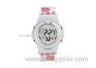 Customized White Lady Wrist Watch Waterproof , LCD Digital Wrist Watch For Girls