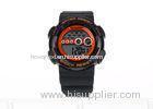 Red Dial 30 M Waterproof Digital Sports Watch Stainless Steel Case PC Band