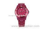 PC Strap Water Proof Quartz Digital Watch For Girls / Children , Ladies Red Watches